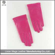 Niñas de los niños de color rosa invierno guantes de cuero en China